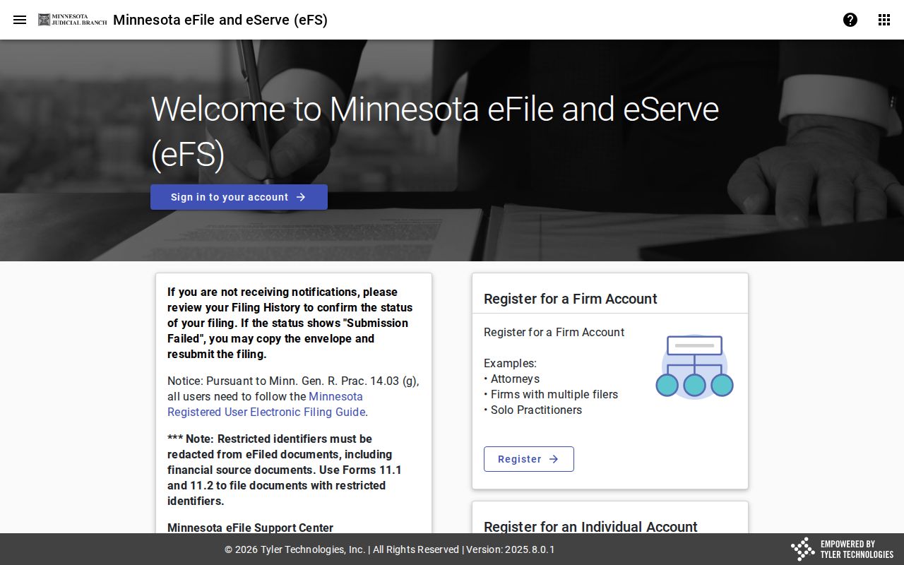 Kandiyohi case search Tyler eFile filing portal distinction