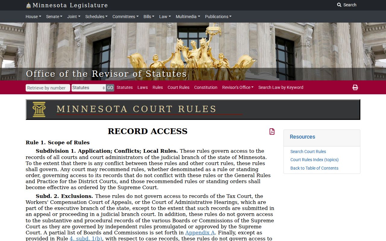 Kandiyohi civil docket court record access rules
