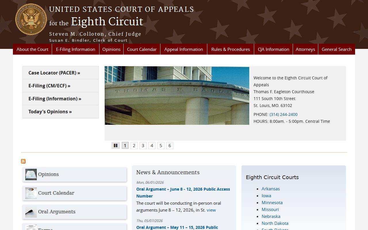 Raymond court docket and federal appellate court boundary