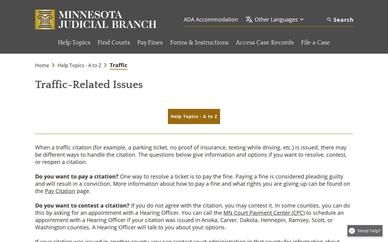 Kandiyohi County traffic court records Minnesota traffic issues information